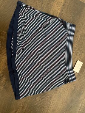 Peter Millar Navy Striped Skort with White and Pastel Accents